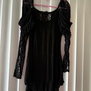 Elegant Black Lace Women's Top